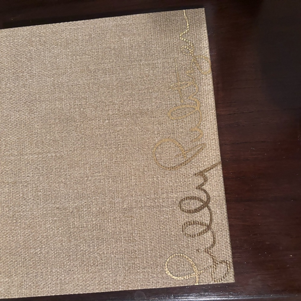 Lilly Pulitzer Tan and Gold Textured Binder with pencil holder and 2025 calendar - Picture 6 of 11
